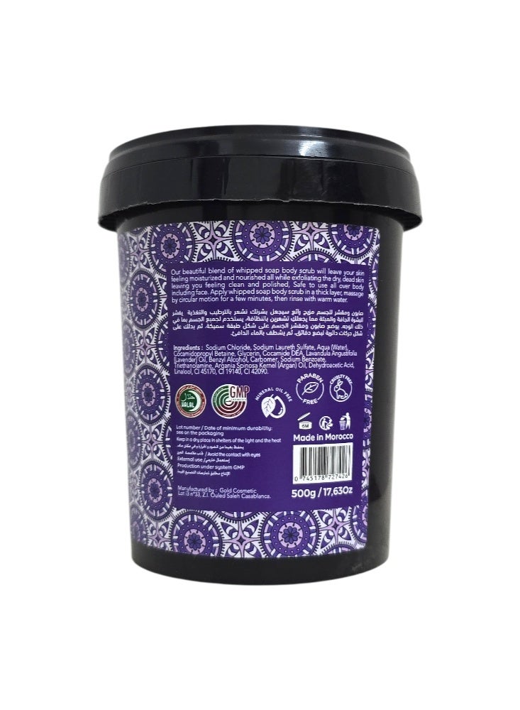 PASTEEL Whipped Soap Body Scrub Argan Oil & Lavender 500g - Image 2